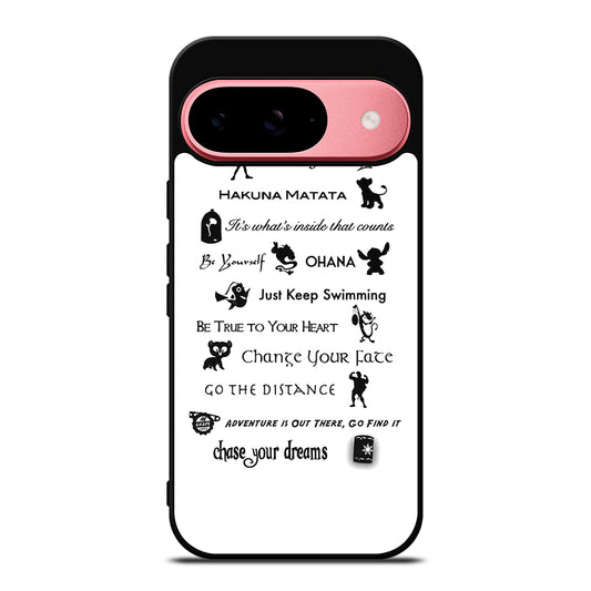 DISNEY LESSONS BLACK QUOTE Google Pixel 9 Case Cover