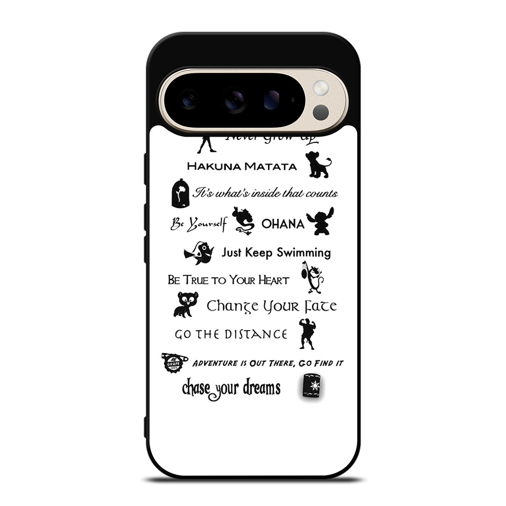 DISNEY LESSONS BLACK QUOTE Google Pixel 9 Pro Case Cover