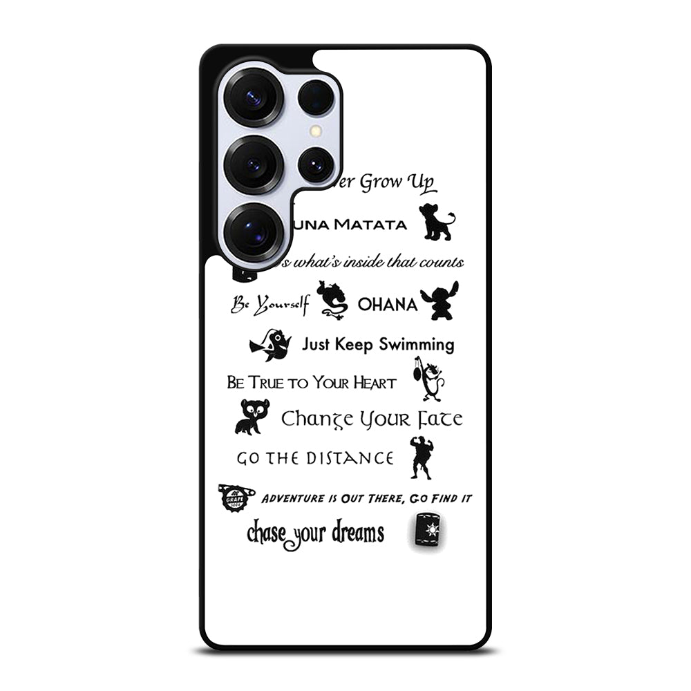 DISNEY LESSONS BLACK QUOTE Samsung Galaxy S26 Ultra Case Cover