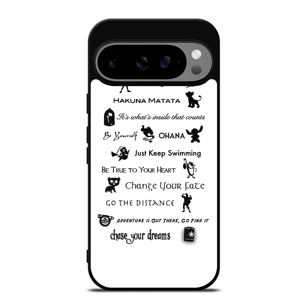 DISNEY LESSONS BLACK QUOTE Google Pixel 9 Pro XL Case Cover