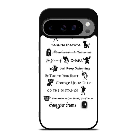 DISNEY LESSONS BLACK QUOTE Google Pixel 9 Pro XL Case Cover