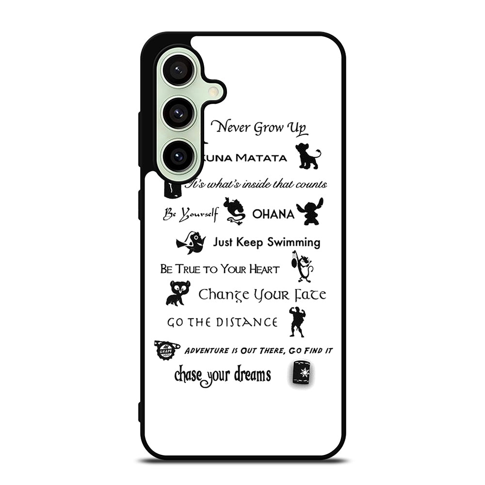 DISNEY LESSONS BLACK QUOTE Samsung Galaxy S24 FE Case Cover