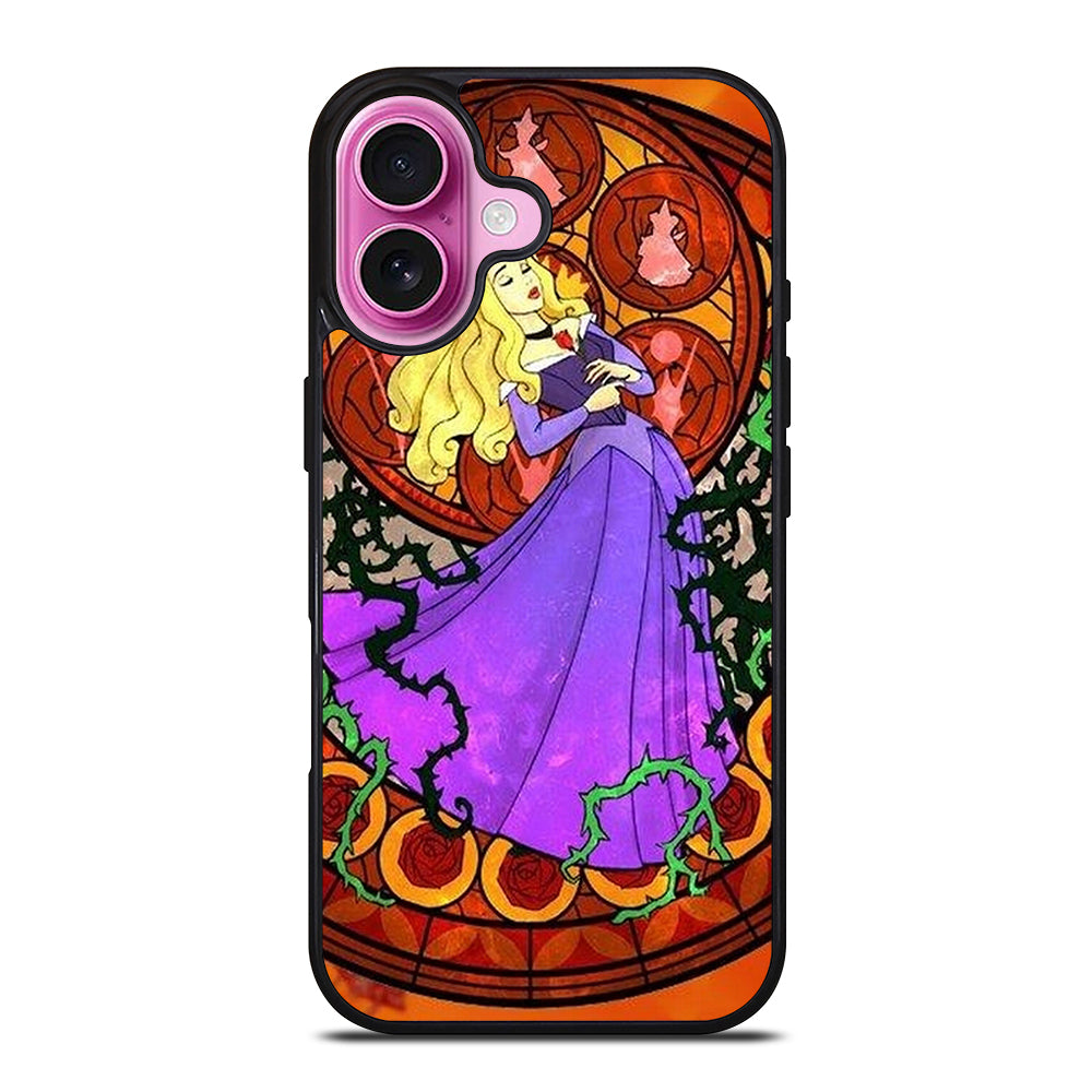 DISNEY SLEEPING BEAUTY STAINED GLASS iPhone 16 Plus Case Cover