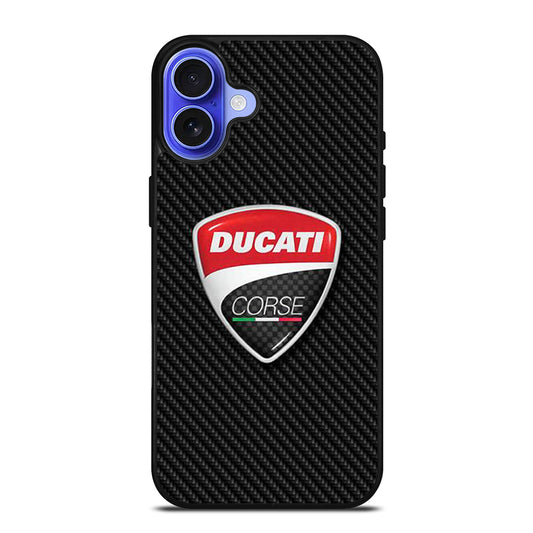 DUCATI CORSE CARBON LOGO iPhone 16 Case Cover