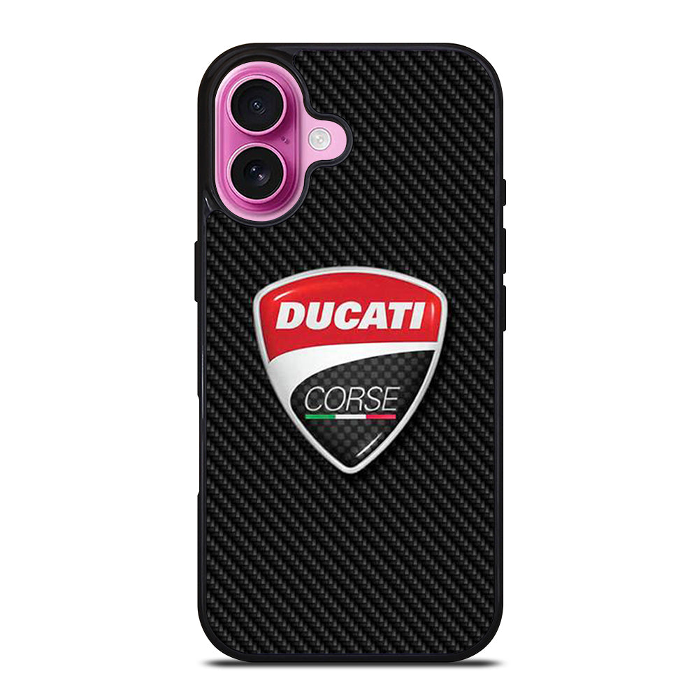 DUCATI CORSE CARBON LOGO iPhone 16 Plus Case Cover