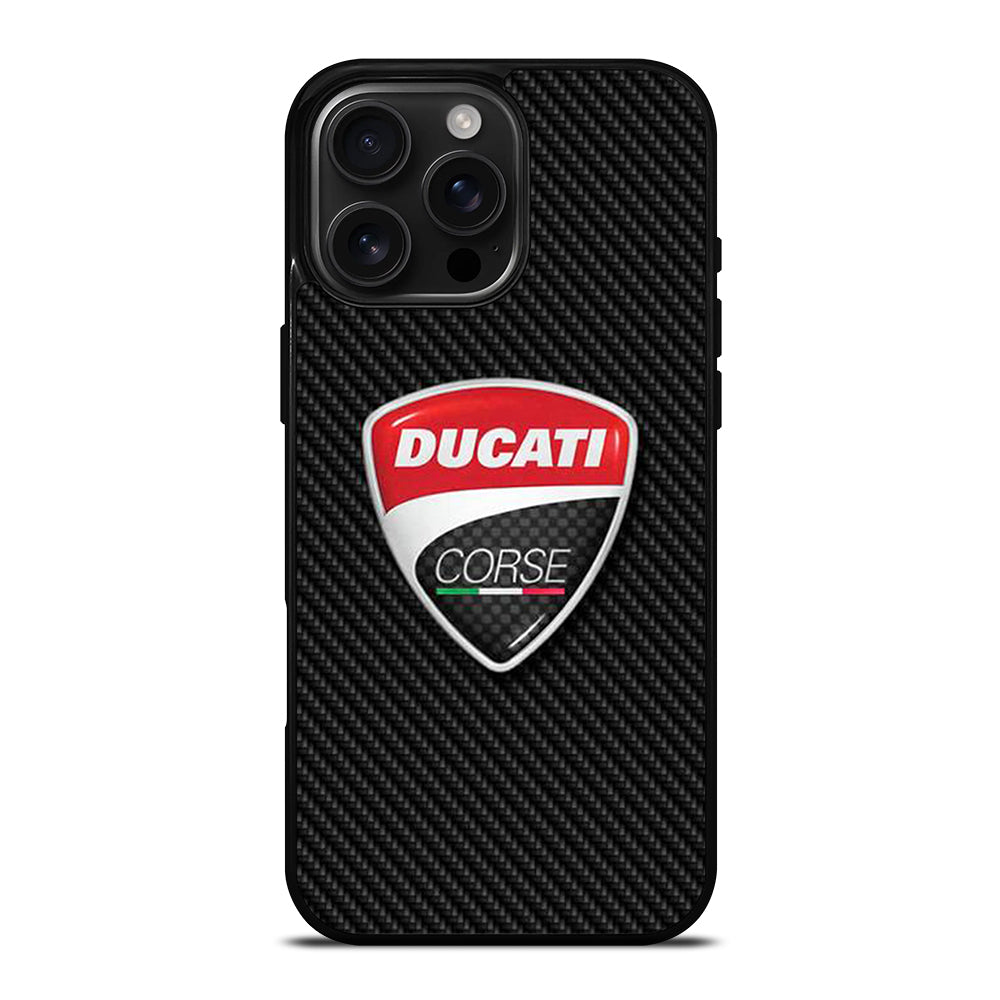 DUCATI CORSE CARBON LOGO iPhone 16 Pro Max Case Cover