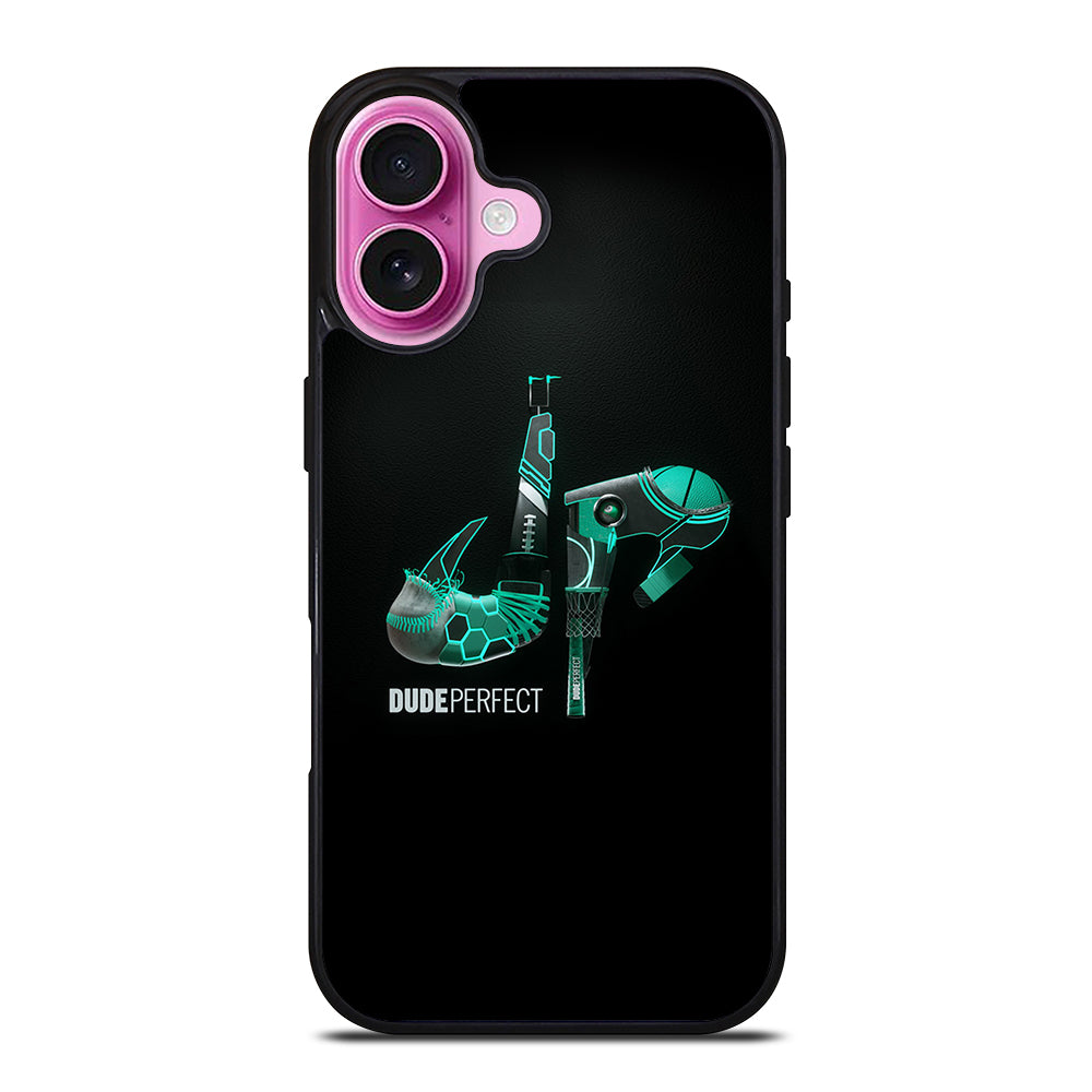 DUDE PERFECT BLACK LOGO iPhone 16 Plus Case Cover