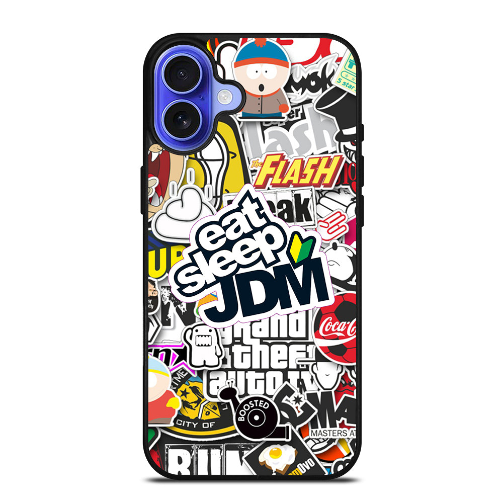 EAT SLEEP JDM STICKER iPhone 16 Case Cover