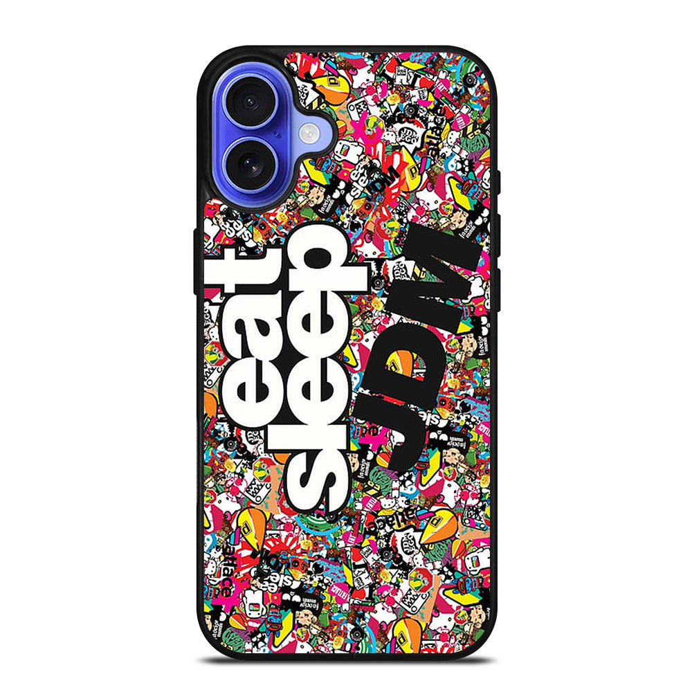 EAT SLEEP JDM STICKER BOMB iPhone 16 Case Cover