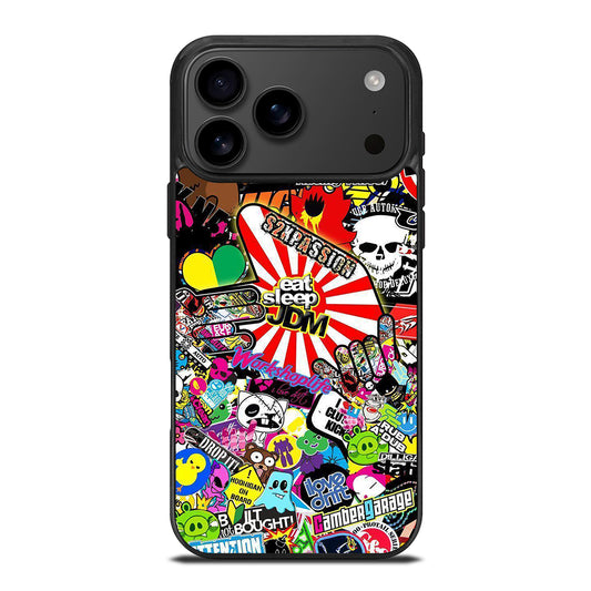 EAT SLEEP JDM STICKER BOMB 2 iPhone 17 Pro Max Case Cover