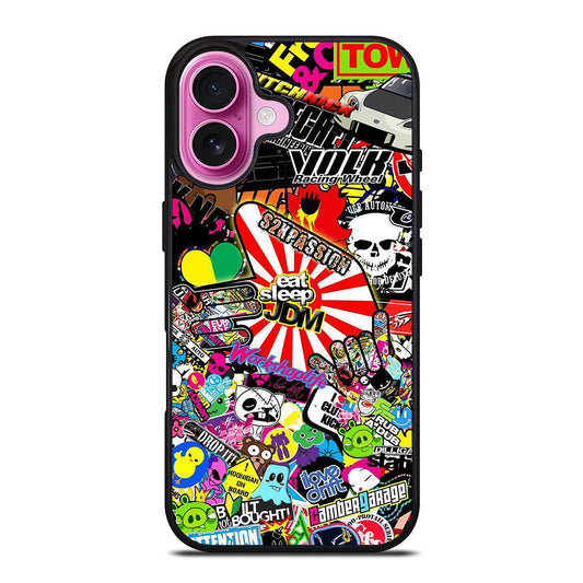 EAT SLEEP JDM STICKER BOMB 2 iPhone 16 Plus Case Cover