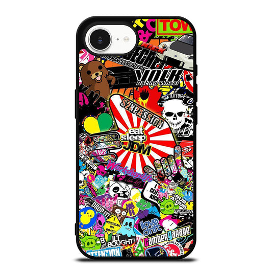 EAT SLEEP JDM STICKER BOMB 2 iPhone 16e Case Cover