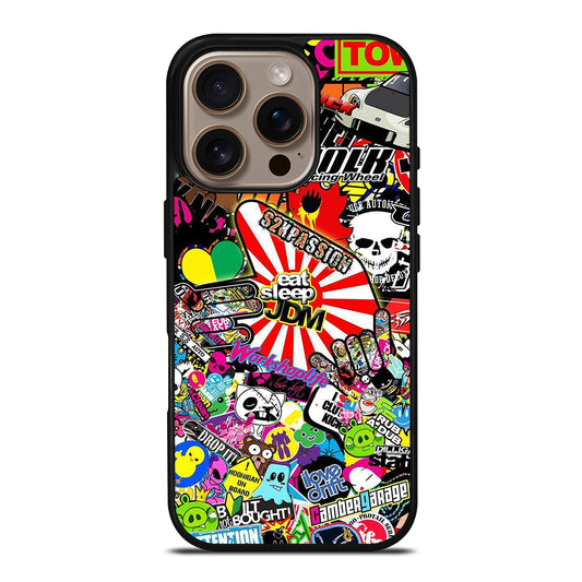 EAT SLEEP JDM STICKER BOMB 2 iPhone 16 Pro Case Cover