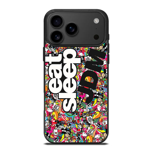 EAT SLEEP JDM STICKER BOMB iPhone 17 Pro Max Case Cover