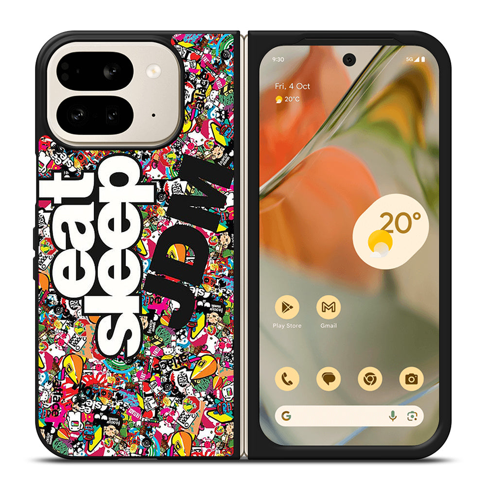 EAT SLEEP JDM STICKER BOMB Google Pixel 9 Pro Fold Case Cover