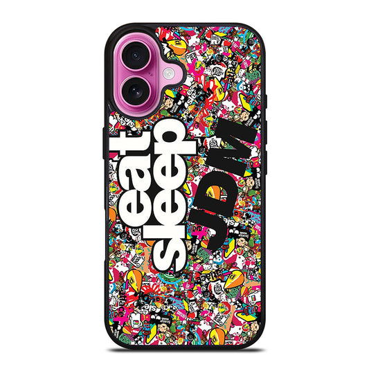 EAT SLEEP JDM STICKER BOMB iPhone 16 Plus Case Cover