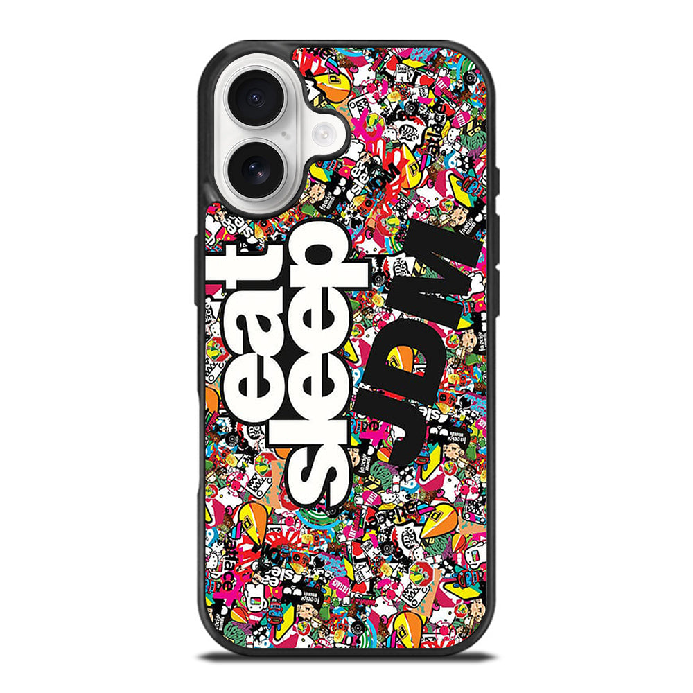EAT SLEEP JDM STICKER BOMB iPhone 17 Case Cover