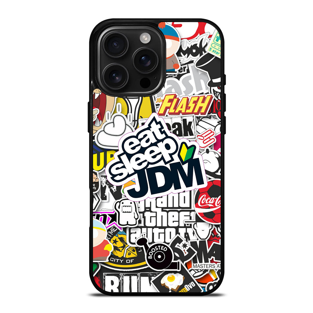 EAT SLEEP JDM STICKER iPhone 16 Pro Max Case Cover