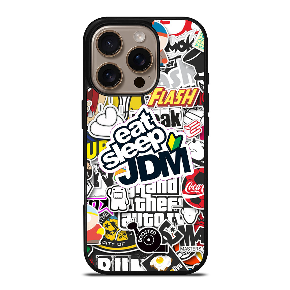 EAT SLEEP JDM STICKER iPhone 16 Pro Case Cover