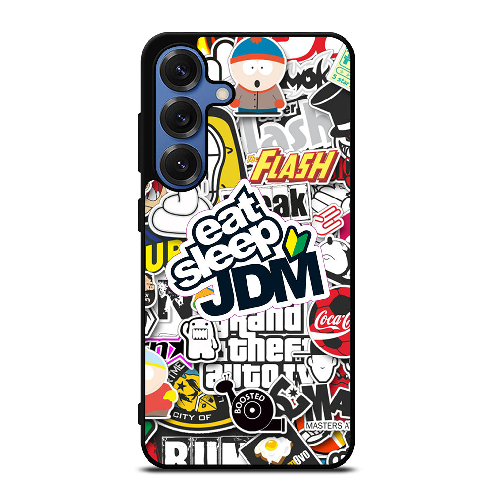 EAT SLEEP JDM STICKER Samsung Galaxy S25 Case Cover