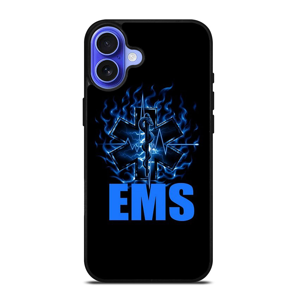 EMT EMS MEDICAL BLACK LOGO iPhone 16 Case Cover