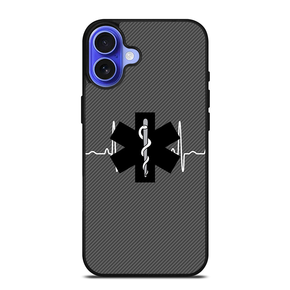 EMT EMS MEDICAL CARBON LOGO iPhone 16 Case Cover