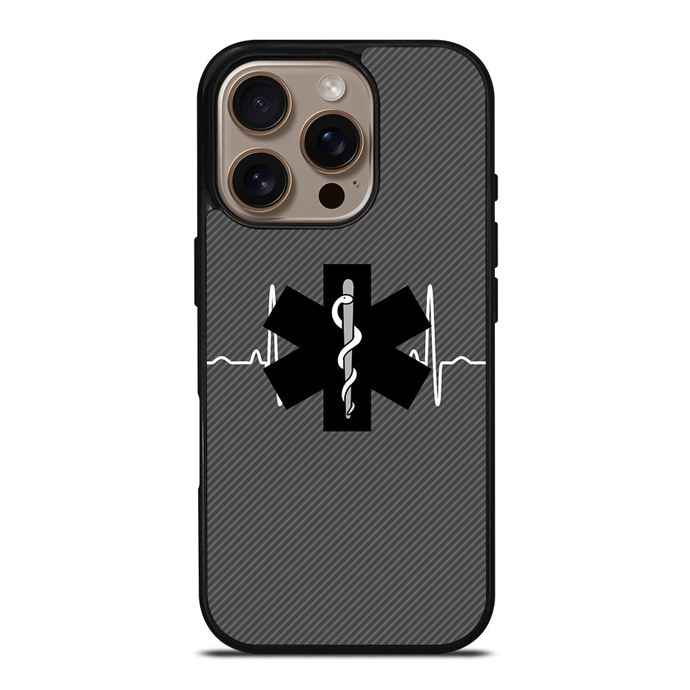 EMT EMS MEDICAL CARBON LOGO iPhone 16 Pro Case Cover