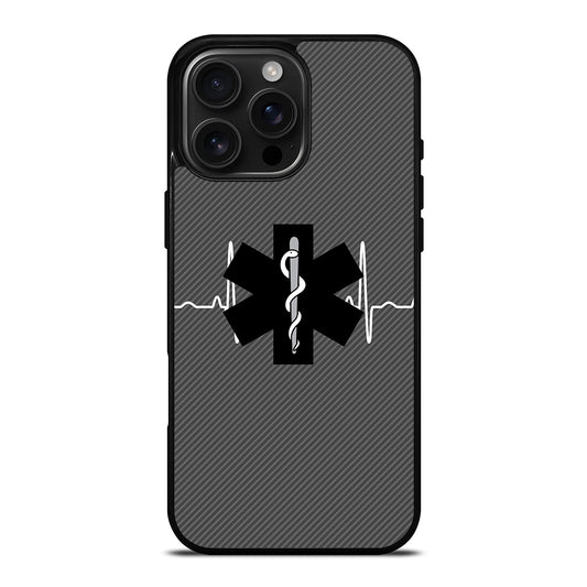 EMT EMS MEDICAL CARBON LOGO iPhone 16 Pro Max Case Cover