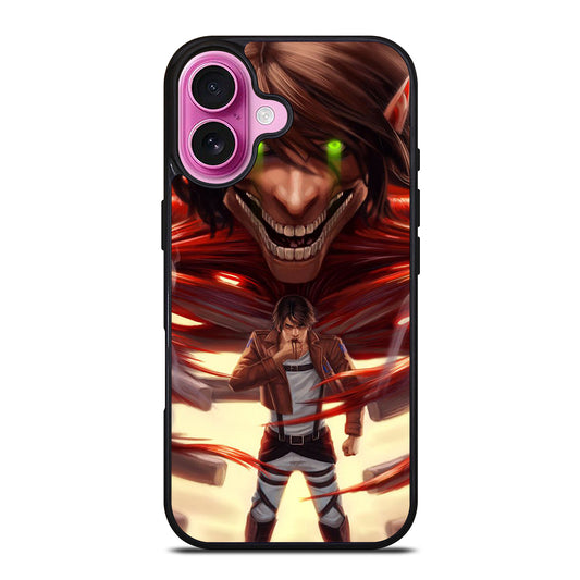 EREN YEAGER ATTACK ON TITAN ART iPhone 16 Plus Case Cover