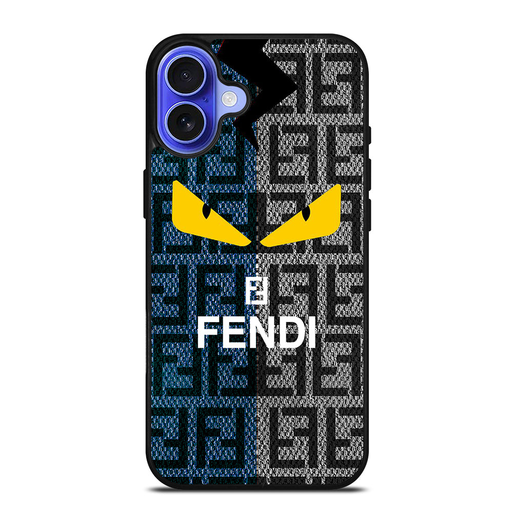 FENDI ROMA BLUE GRAY PATTERN iPhone 16 Case Cover