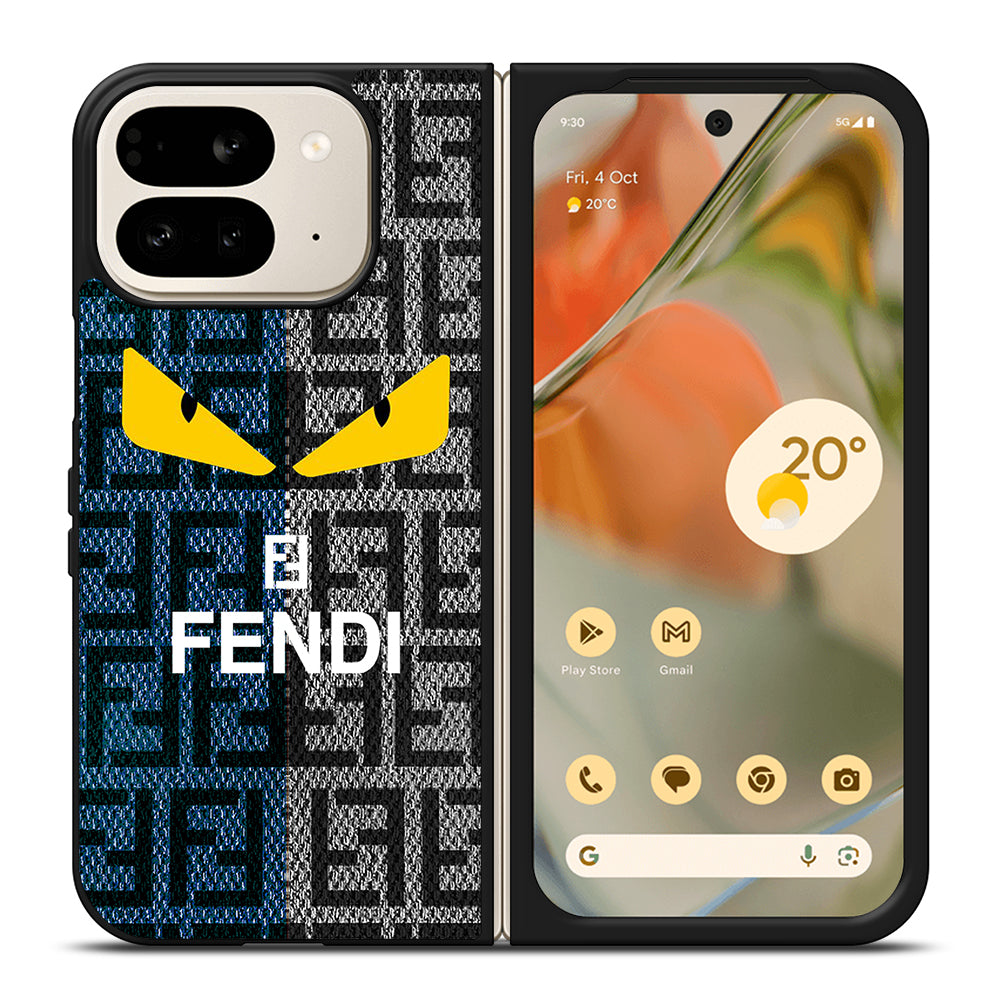 FENDI ROMA BLUE GRAY PATTERN Google Pixel 9 Pro Fold Case Cover