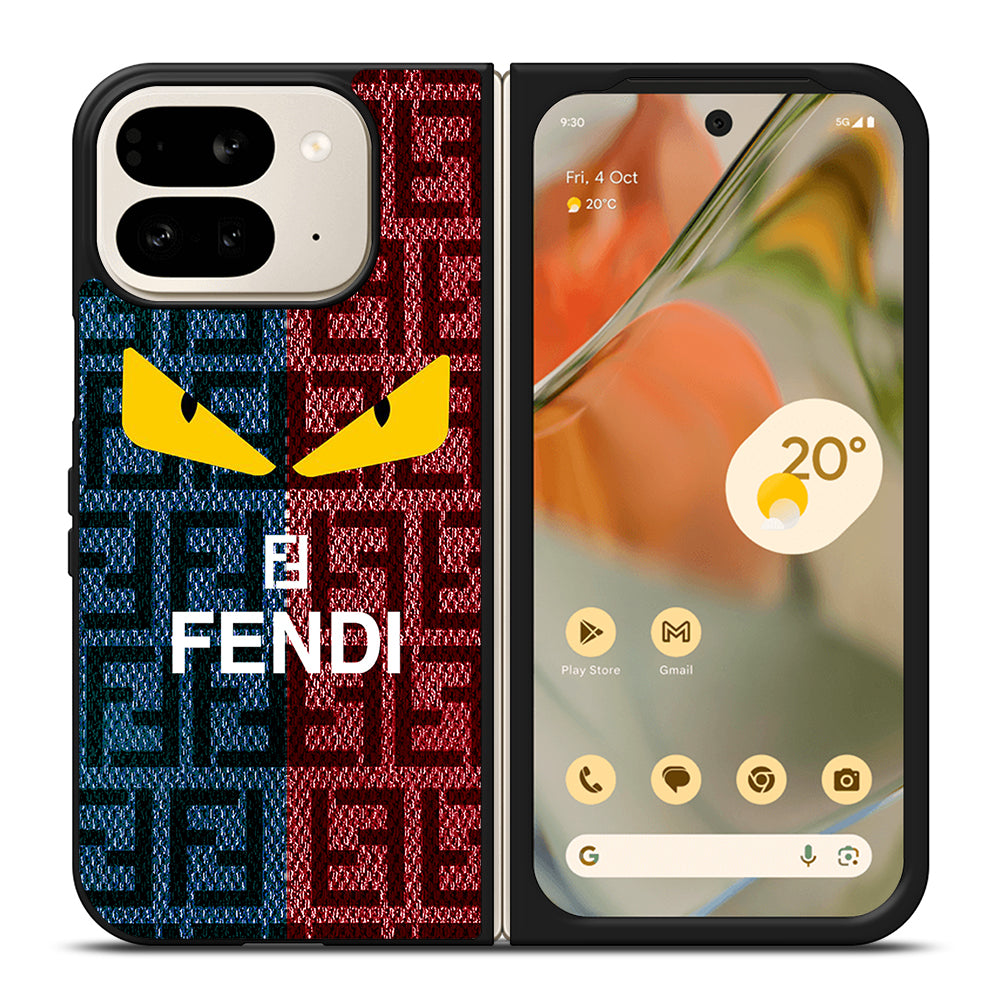 FENDI ROMA BLUE RED PATTERN Google Pixel 9 Pro Fold Case Cover