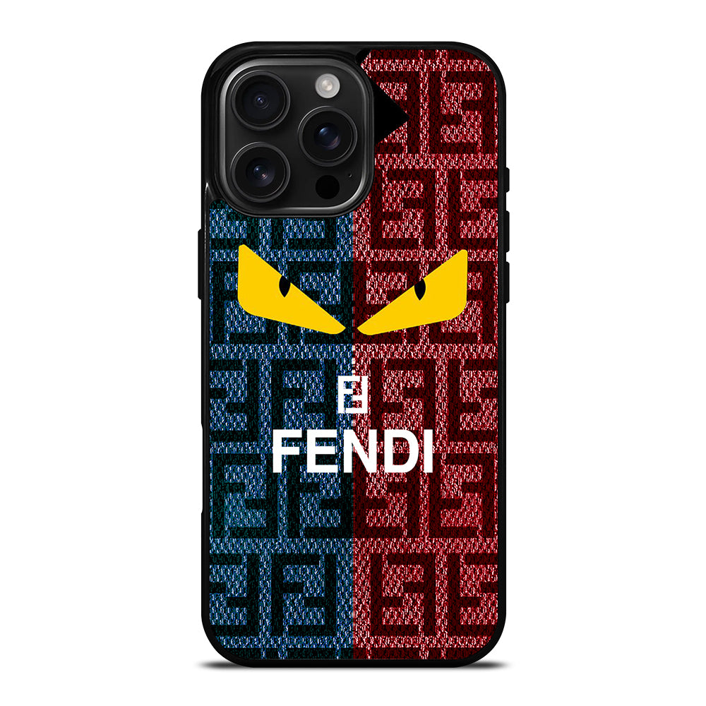 FENDI ROMA BLUE RED PATTERN iPhone 16 Pro Max Case Cover