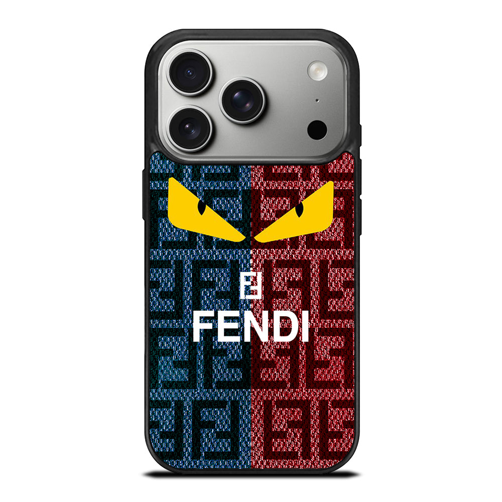 FENDI ROMA BLUE RED PATTERN iPhone 17 Pro Case Cover