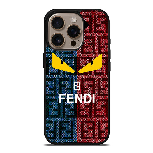 FENDI ROMA BLUE RED PATTERN iPhone 16 Pro Case Cover