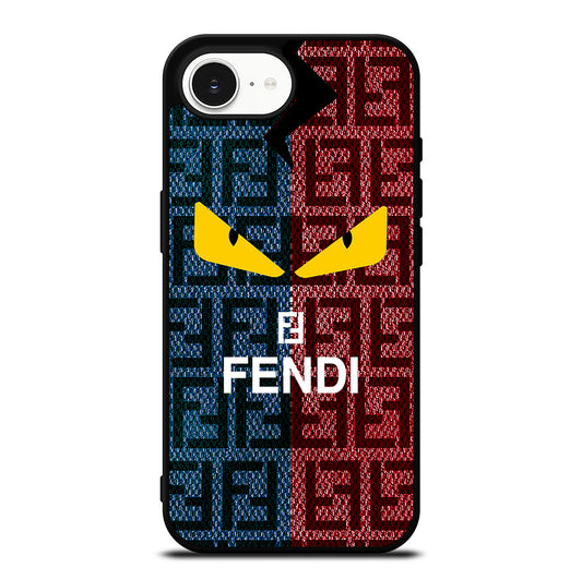 FENDI ROMA BLUE RED PATTERN iPhone 16e Case Cover