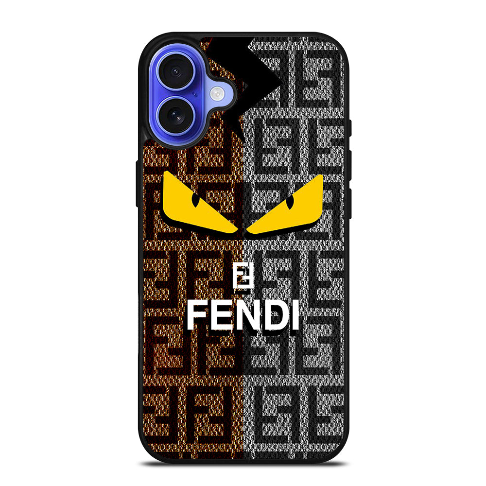 FENDI ROMA BROWN GREY PATTERN iPhone 16 Case Cover