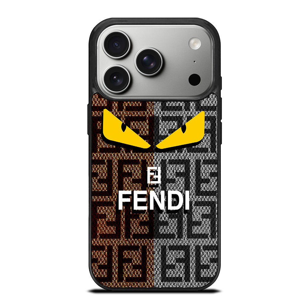 FENDI ROMA BROWN GREY PATTERN iPhone 17 Pro Case Cover
