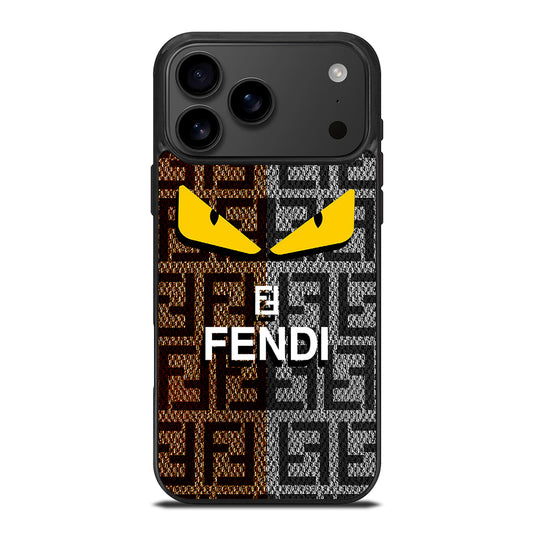 FENDI ROMA BROWN GREY PATTERN iPhone 17 Pro Max Case Cover