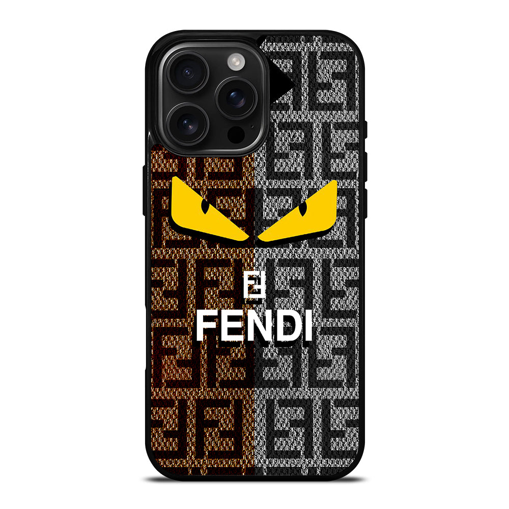 FENDI ROMA BROWN GREY PATTERN iPhone 16 Pro Max Case Cover