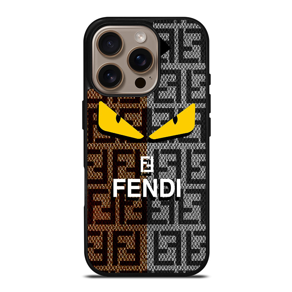 FENDI ROMA BROWN GREY PATTERN iPhone 16 Pro Case Cover