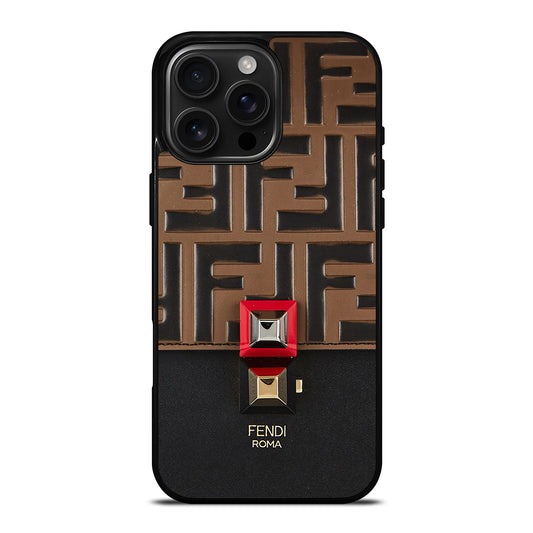 FENDI ROMA BROWN PATTERN iPhone 16 Pro Max Case Cover