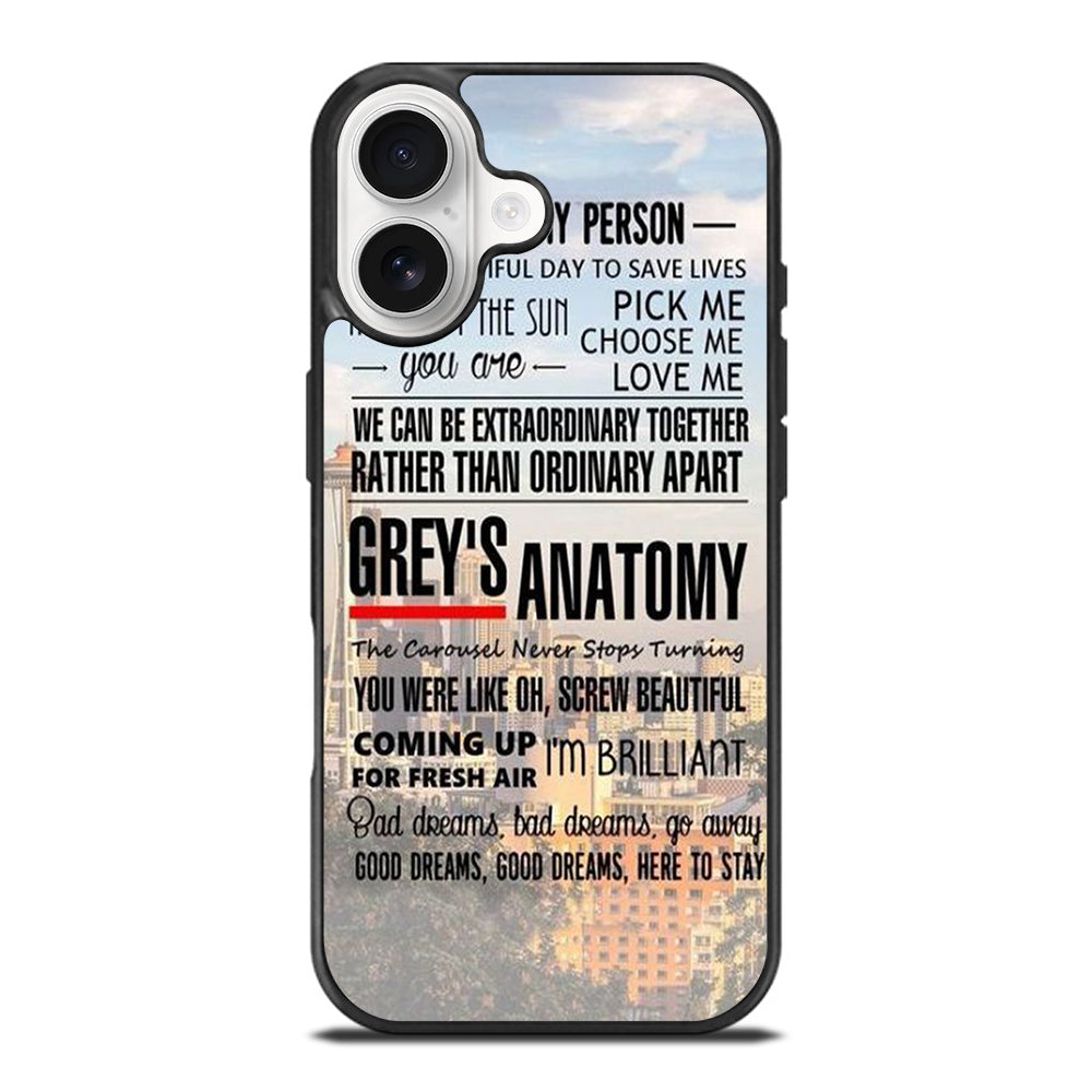GREY'S ANATOMY QUOTE iPhone 17 Case Cover