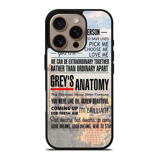 GREY'S ANATOMY QUOTE iPhone 16 Pro Case Cover