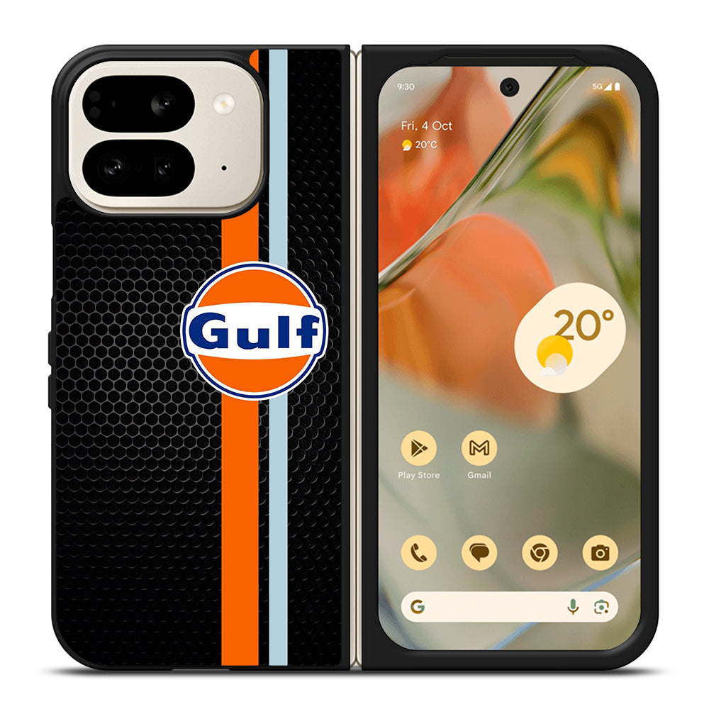 GULF OIL STRIPE METAL LOGO Google Pixel 9 Pro Fold Case Cover