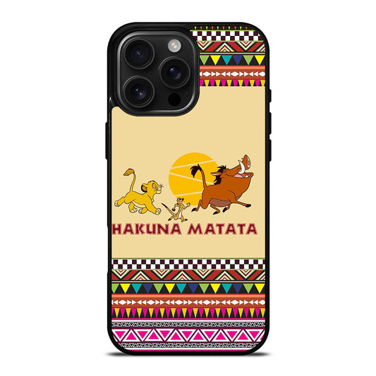 HAKUNA MATATA LION KING AZTEC PATTERN 2 iPhone 16 Pro Max Case Cover