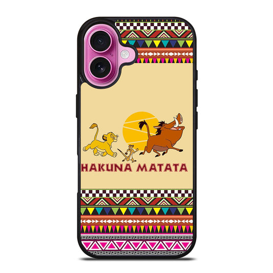 HAKUNA MATATA LION KING AZTEC PATTERN 2 iPhone 16 Plus Case Cover