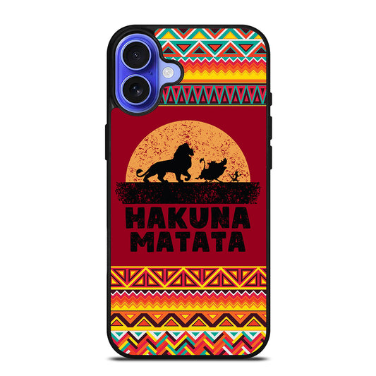 HAKUNA MATATA LION KING AZTEC PATTERN 3 iPhone 16 Case Cover