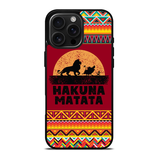 HAKUNA MATATA LION KING AZTEC PATTERN 3 iPhone 16 Pro Max Case Cover