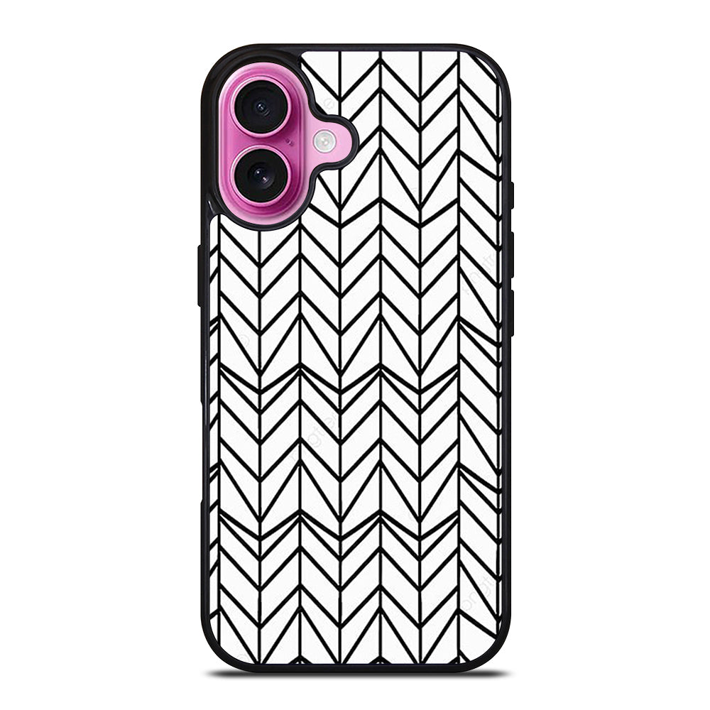 HERRINGBONE TRIANGLE PATTERN 2 iPhone 16 Plus Case Cover